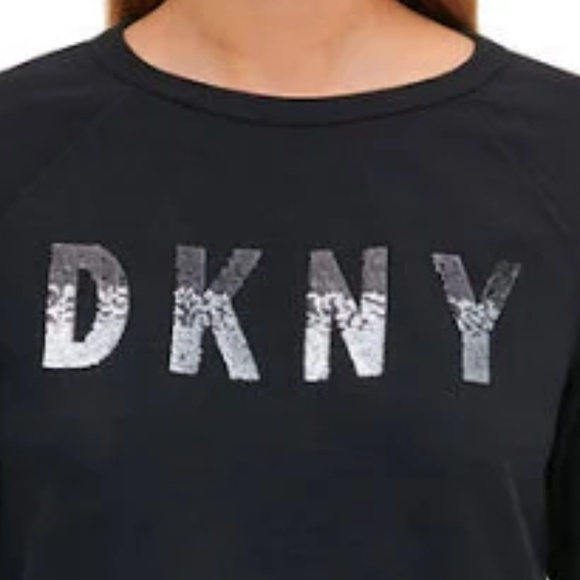 DKNY Sequined Crew Sweatshirt Black (LAST ONE)BNWT - Picture 2 of 8